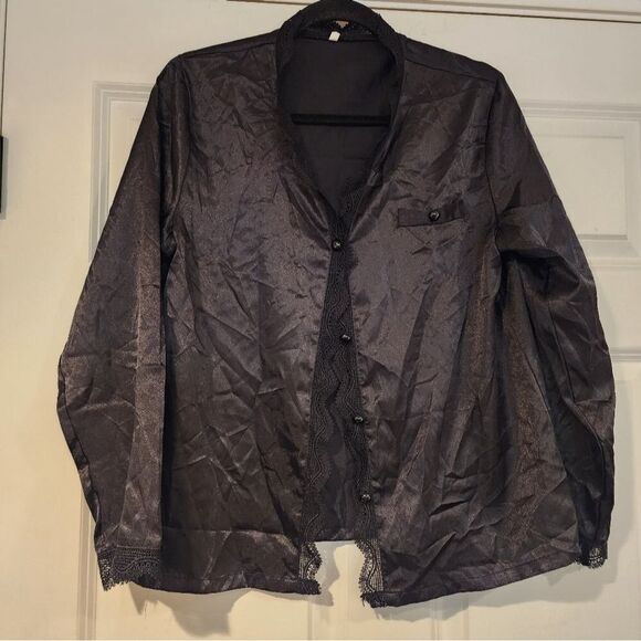 Silky black lightweight cardigan - Picture 1 of 4